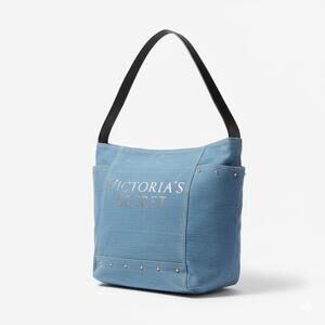 Victoria's Secret, One Size, Denim Blue, Studded Canvas Tote Bag